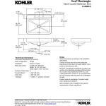 KOHLER K-2660-8-0 Vox Rectangle Vessel with Widespread Faucet Holes, White - Image 2