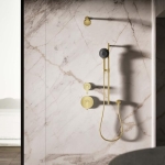 KOHLER K-28682-G-2MB SpaViva Two-Function Handheld Showerhead, Includes Cleansing Device with Four Attachments, Face & Body Brush, Body Scrubber, Body Massager, 1.75 GPM, Vibrant Brushed Moderne Brass - Image 4