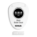 Kohler PureWash E820 Elongated Heated Bidet Toilet Seat, White with Remote Control, Quiet-Close Lid, Automatic Deodorization, Warm Water, Self-Cleaning Wand, Adjustable Water Pressure and Nightlight