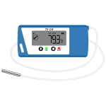 TE-04 Temperature Data Logger with 1.5M External Probe, Auto PDF& CSV Report, 35,000 Points, Large Display Pause Recording Function, Temperature Recorder for Cold Chain Shipping Vaccine Storage
