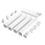 VEVOR Mini Split Line Set Cover 3-inch W 17.6Ft L, PVC Decorative Pipe Line Cover for Air Conditioner with 4 Straight Ducts & Full Components Easy to Install, Paintable for Heat Pumps, White - Image 2
