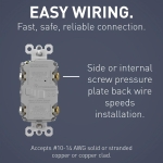 Legrand Radiant 2097WCCD12 20 Amp GFCI Self Test Decorator Duplex Outlet, White (1 Count) - Image 5