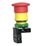 Schneider Electric XB5AT842 Emergency Stop Push Button Switch for Industrial Machinery, Plastic Bezel, Fits 22mm Diameter Cutouts, Trigger Latching Push-Pull, 1NC, 40mm Red Mushroom - Image 2