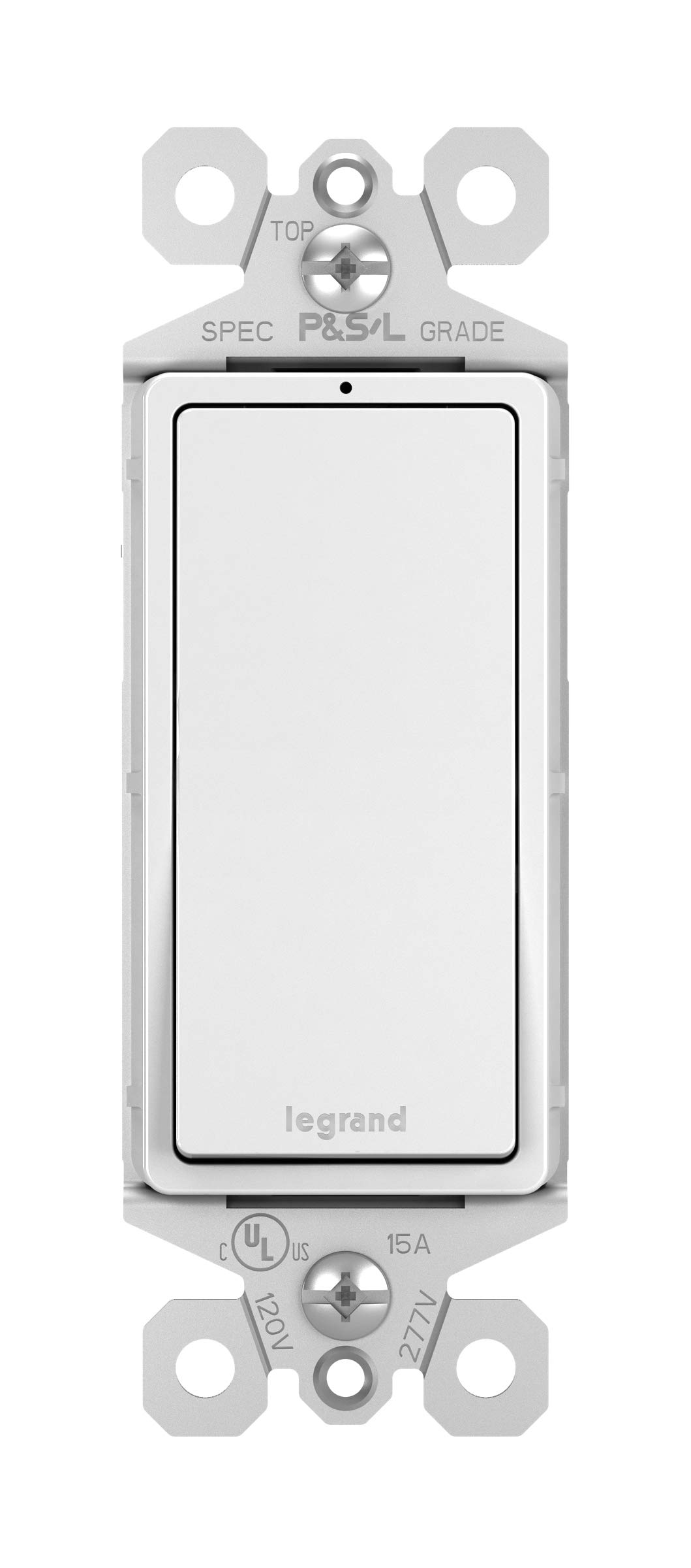 61X-cMbg6kL Legrand radiant TM873WSLCC10 15 Amp Rocker Wall Switch with Locator Light, 3-Way Pole Decorator Light Switches, White (1 Count) - Image 1