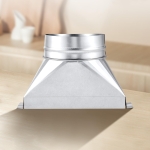 VEVOR Duct Boot, 3-1/4 x 10 x 6 inch Duct End Boot, Galvanized to Round Transition Galvanized Floor Register Tool for Center Ventilation & HVAC System, Easy Installation,Silver (6 in Round Pipe) - Image 3