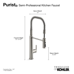 KOHLER 24982-BL Purist Commercial Style Pre-Rinse Kitchen Faucet with 3-Function Sprayhead, Kitchen Sink Faucet with Pull Down Sprayer, Matte Black - Image 4