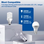 BESTTEN 5 Pack Dimmer Light Switch, Single Pole or 3-Way, Compatible with Dimmable LED, CFL, Incandescent and Halogen Bulb, LED Slide Dimmer Switch, Neutral Wire Not Required, 120VAC, UL Listed, White - Image 8