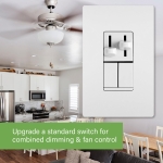 Legrand Pass & Seymour LSCLDC163PWCCV4 450W LS Series Preset Dimmer Light Switch for Dimmable LED and CFL Bulbs Plus 1.6A Fan Control, Single Pole/3-Way, White (1 Count) - Image 6