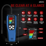 Refrigerant & Combustible Gas Leak Detector HVAC, ALD-200 Freon Leak Detector Halogen Leak Detector Rechargeable 3000mAh Battery 16-Inch Sensor Probes with Loud Alarm for R134A R410A R22 A2L R454B - Image 5