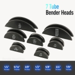 Wisscool Pipe Tube Bender Kit, 1/4"-7/8" Compact Tubing Bender Tool Set, 90° Pipe Bending HVAC Tools Equipment with 7 Dies and Pipe Cutter for Copper Steel Aluminum Brass Tube - Image 3