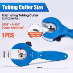 WISSCOOL Ratcheting Tubing Cutter, Tubing Cutter 5/16" to 1-1/8", 2 in 1 Close Quarters Tube Compact Cutter, Ratcheting PVC Cutter 1/4" to 9/8" - Image 8
