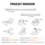 VEVOR Mini Split Line Set Cover 3-inch W 17.6Ft L, PVC Decorative Pipe Line Cover for Air Conditioner with 4 Straight Ducts & Full Components Easy to Install, Paintable for Heat Pumps, White - Image 4