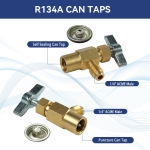 BACOENG AC Gauge Set for R32 R134a R410a R12, Automotive A/C Refrigerant Recharge Kit HVAC Manifold Gauge Set with 5FT Hoses, Quick Couplers, Puncture and Self Sealing Can Tap - Image 3