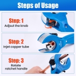 WISSCOOL Ratcheting Tubing Cutter, Tubing Cutter 5/16" to 1-1/8", 2 in 1 Close Quarters Tube Compact Cutter, Ratcheting PVC Cutter 1/4" to 9/8" - Image 2