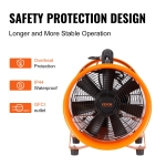 VEVOR Industrial Portable Air Blower Ventilator with Hose, 1893CFM 10 Inch Heavy Duty Tube Exhaust Fan with 16.4ft Flexible Duct, 380W High Velocity Air Mover for Extraction and Ventilation - Image 9
