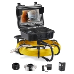 VEVOR Sewer Inspection Camera, 300 ft/91.5 m, 9" Pipeline Camera w/DVR & 512Hz Locator, IP68 Waterproof, 12 LEDs, 16 GB SD Card for Sewer, Drain & Duct Pipe Plumbing