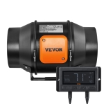 VEVOR Inline Duct Fan, 6-Inch 402 CFM with Temperature Humidity Controller, Quiet EC-Motor Ventilation Exhaust Fan for Cooling Booster, Grow Tents, Hydroponics - Image 2