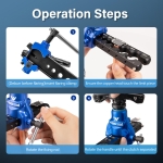 Wisscool Flaring Tool Kit 1/4”-3/4” and 6-19mm, Single 45° 6 Dies Eccentric Tubing Flare Tool with Clutch Deburring Tool Cutter for Copper Pipe Tube(5 in 1 Set) - Image 5