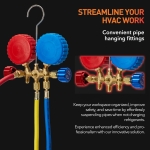 WISSCOOL AC Gauges HVAC Manifold Gauge Set for R134 R22 R12 R502, with 5ft Hoses Couplers Adapters Puncturing Can Tap Tools for R134a Refrigerants Charging and Evacuation - Image 4