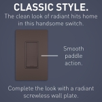 Legrand radiant TM874DBCC6 15 Amp Rocker Wall Switch, 4-Way Decorator Light Switches, Dark Bronze (1 Count) - Image 7