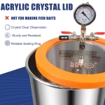 BACOENG 3 Gallon Vacuum Chamber Kit with 3.6 CFM 1 Stage Vacuum Pump, Degassing Chamber Kit with Acrylic Lid for Resin, Not for Stabilizating Wood or Making Fish Lures - Image 5