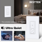 BESTTEN Super Slim Digital Led Dimmer Switch with Air Gap Power Cut Off Switch, 3 Button Control, Single Pole or 3 Way Dimmable Dimmer, Screwless Wallplate Included, ETL Listed, White - Image 7
