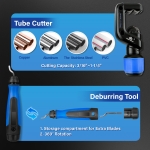 Wisscool Flaring Tool Kit 1/4”-3/4” and 6-19mm, Single 45° 6 Dies Eccentric Tubing Flare Tool with Clutch Deburring Tool Cutter for Copper Pipe Tube(5 in 1 Set) - Image 2