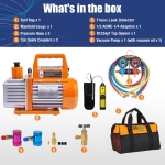 BACOENG R1234yf AC Vacuum Pump and Gauge Set, 4 CFM HVAC Vacuum Pump with Leak Detector for R1234yf Refrigerant, with Can Tap and Quick Couplers - Image 7