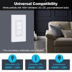 BESTTEN Super Slim Digital Led Dimmer Switch with Air Gap Power Cut Off Switch, 3 Button Control, Single Pole or 3 Way Dimmable Dimmer, Screwless Wallplate Included, ETL Listed, White - Image 3