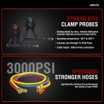 Digital HVAC Gauge, Aprvtio AMF-300 AC Manifold Gauge Set with 3000PSI Hoses and 2 Wired Temperature Clamp Probes, Refrigerant Gauges for Automotive HVAC System HVAC Tools Kit R134a R22 R12 - Image 5