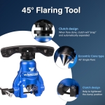 Wisscool Flaring Tool Kit 1/4”-3/4” and 6-19mm, Single 45° 6 Dies Eccentric Tubing Flare Tool with Clutch Deburring Tool Cutter for Copper Pipe Tube(5 in 1 Set) - Image 4