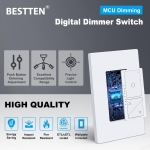 BESTTEN Super Slim Digital Led Dimmer Switch with Air Gap Power Cut Off Switch, 3 Button Control, Single Pole or 3 Way Dimmable Dimmer, Screwless Wallplate Included, ETL Listed, White - Image 6