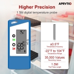 TE-04 Temperature Data Logger with 1.5M External Probe, Auto PDF& CSV Report, 35,000 Points, Large Display Pause Recording Function, Temperature Recorder for Cold Chain Shipping Vaccine Storage - Image 4