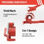 WISSCOOL Tube Bender 3-in-1 Tubing Pipe Bender for Soft Copper, Aluminum, Metal, Pipe Bender 180° (1/4" 5/16" 3/8" Red) - Image 4