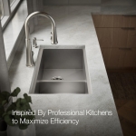 KOHLER Task Smart Divide 33" Top-/Undermount Double-Bowl Workstation Kitchen Sink, Includes Accessories, Stainless Steel, 2 Faucet Holes, K-80085-2PC-NA - Image 8