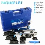 Wisscool Pipe Tube Bender Kit, 1/4"-7/8" Compact Tubing Bender Tool Set, 90° Pipe Bending HVAC Tools Equipment with 7 Dies and Pipe Cutter for Copper Steel Aluminum Brass Tube - Image 2