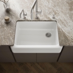 Kohler 5827-0 Whitehaven® 32-3/4" undermount single-bowl farmhouse kitchen sink, White - Image 12