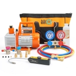BACOENG 4 CFM AC Vacuum Pump and Gauge Set, HVAC Vacuum Pump Kit with Leak Detector for R134a R410a R12 Refrigerants, with R134a Quick Couplers and Can Tap