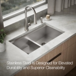 KOHLER Task Smart Divide 33" Top-/Undermount Double-Bowl Workstation Kitchen Sink, Includes Accessories, Stainless Steel, 2 Faucet Holes, K-80085-2PC-NA - Image 13