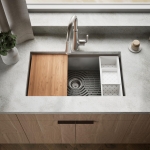 KOHLER Task 33" Top-/Undermount Single-Bowl Workstation Kitchen Sink, Includes Accessories, Stainless Steel, 1 Faucet Hole, K-80084-1PC-NA - Image 17