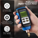 WISSCOOL Digital Vacuum Gauge, HVAC Vacuum Micron Gauge Tester, 1/4" Flare, 0-30000 Microns Range, ±5% Accuracy, 7/16-20UNF Interface with 1/4" SAE Connector and T-Connector, 4 Vacuum Units Switch - Image 4