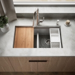 KOHLER Task Smart Divide 33" Top-/Undermount Double-Bowl Workstation Kitchen Sink, Includes Accessories, Stainless Steel, 2 Faucet Holes, K-80085-2PC-NA - Image 15