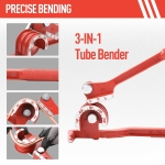 WISSCOOL Tube Bender 3-in-1 Tubing Pipe Bender for Soft Copper, Aluminum, Metal, Pipe Bender 180° (1/4" 5/16" 3/8" Red) - Image 6