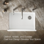 Kohler 5827-0 Whitehaven® 32-3/4" undermount single-bowl farmhouse kitchen sink, White - Image 10