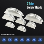 Wisscool Pipe Tubing Bender Kit, 1/4"-7/8" Compact Tube Bender Tool Set, 90°Forward/Reverse Pipe Bending HVAC Tools Equipment with 7 Dies and Pipe Cutter for Copper Steel Aluminum Brass Tube - Image 2