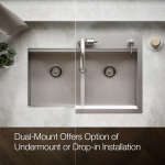 KOHLER Task Smart Divide 33" Top-/Undermount Double-Bowl Workstation Kitchen Sink, Includes Accessories, Stainless Steel, 2 Faucet Holes, K-80085-2PC-NA - Image 11