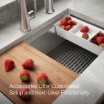 KOHLER Task 33" Top-/Undermount Single-Bowl Workstation Kitchen Sink, Includes Accessories, Stainless Steel, 1 Faucet Hole, K-80084-1PC-NA - Image 11